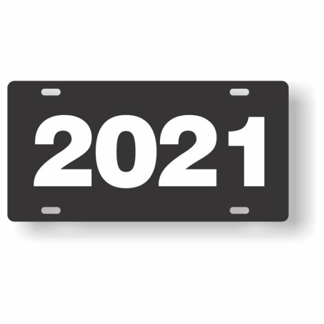 ABS Plastic Year Plate (2021) (Black/White)