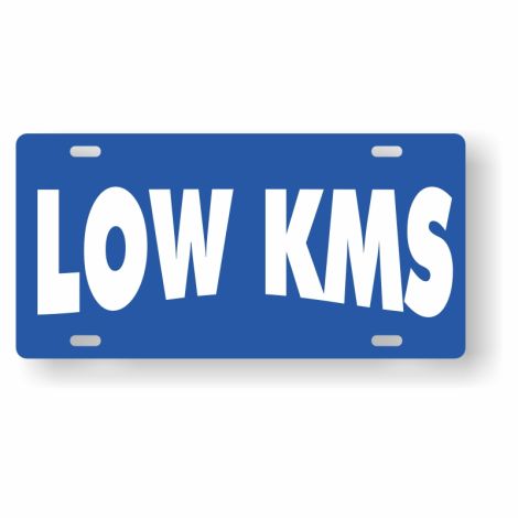ABS Plastic Slogan Plate - Low KMS (Blue)