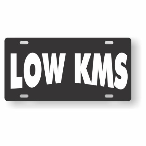 ABS Plastic Slogan Plate - Low KMS (Black)