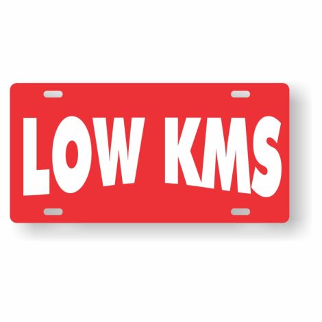 ABS Plastic Slogan Plate - Low KMS (Red)
