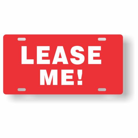 ABS Plastic Slogan Plate - Lease Me (Red)