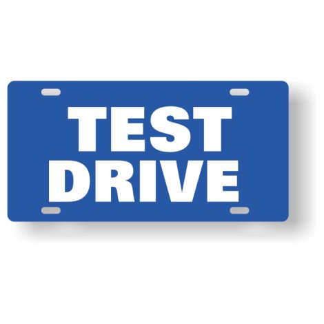 ABS Plastic Slogan Plate - Test Drive (Blue)