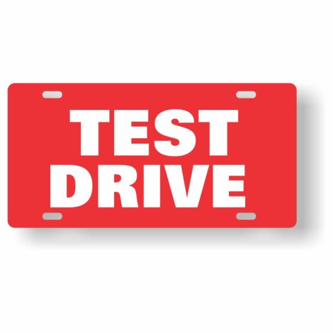 ABS Plastic Slogan Plate - Test Drive (Red)