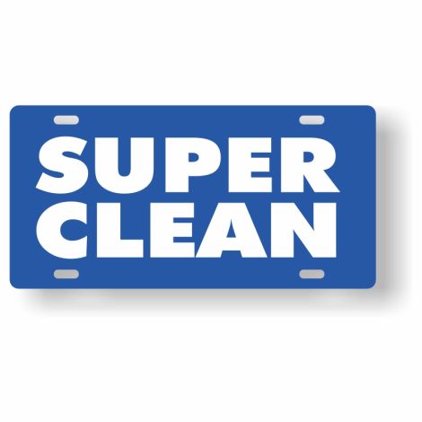 ABS Plastic Slogan Plate - Super Clean (Blue)