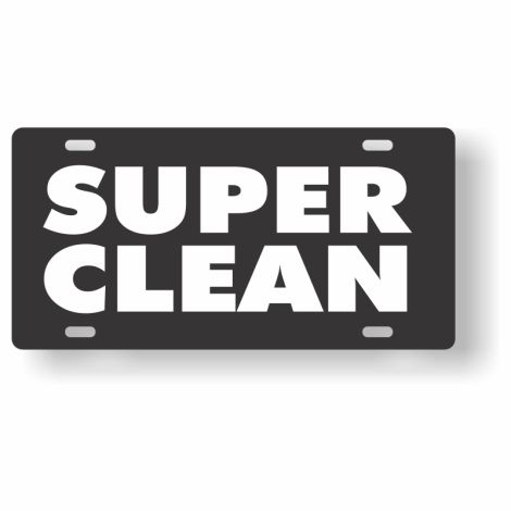 ABS Plastic Slogan Plate - Super Clean (Black)