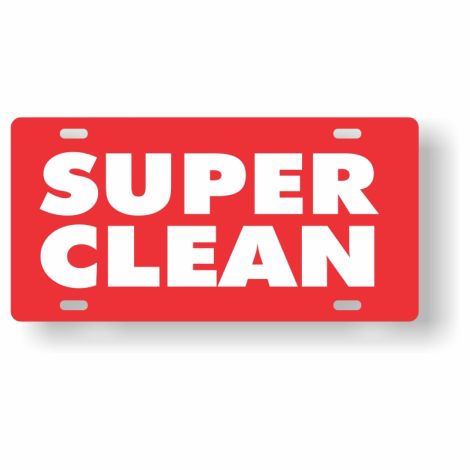 ABS Plastic Slogan Plate - Super Clean (Red)