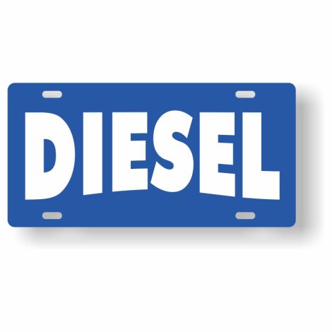 ABS Plastic Slogan Plate - Diesel (Blue)