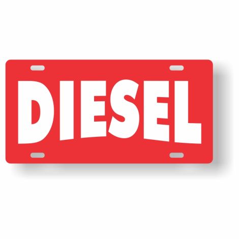 ABS Plastic Slogan Plate - Diesel (Red)