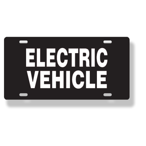 ABS Plastic Slogan Plates - Electric Vehicle (Black)