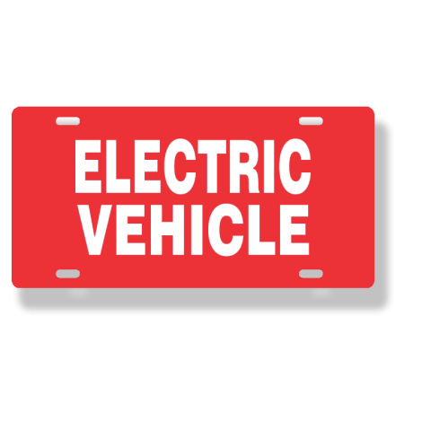 ABS Plastic Slogan Plates - Electric Vehicle (Red)